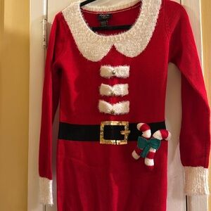 New with tags Christmas sweater dress size small Mrs Claus dress super cute